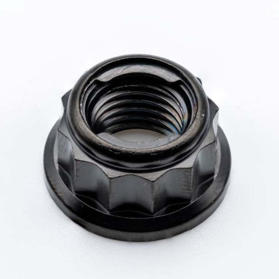 Titanium Rear Sprocket Nut Bi-Hex Flange M10 x (1.0mm) Black