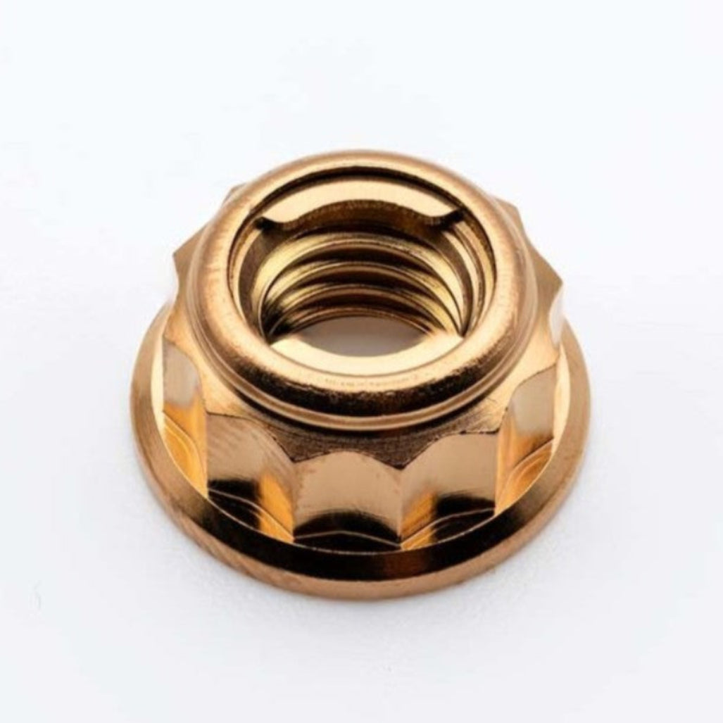Titanium Rear Sprocket Nut Bi-Hex Flange M8 x (1.25mm) Bronze