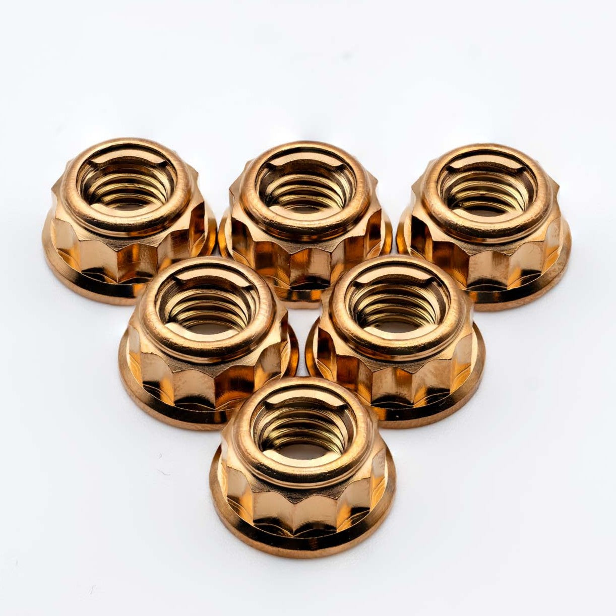 Titanium Rear Sprocket Nut Bi-Hex Flange M8 x (1.25mm) Bronze Qty x 6