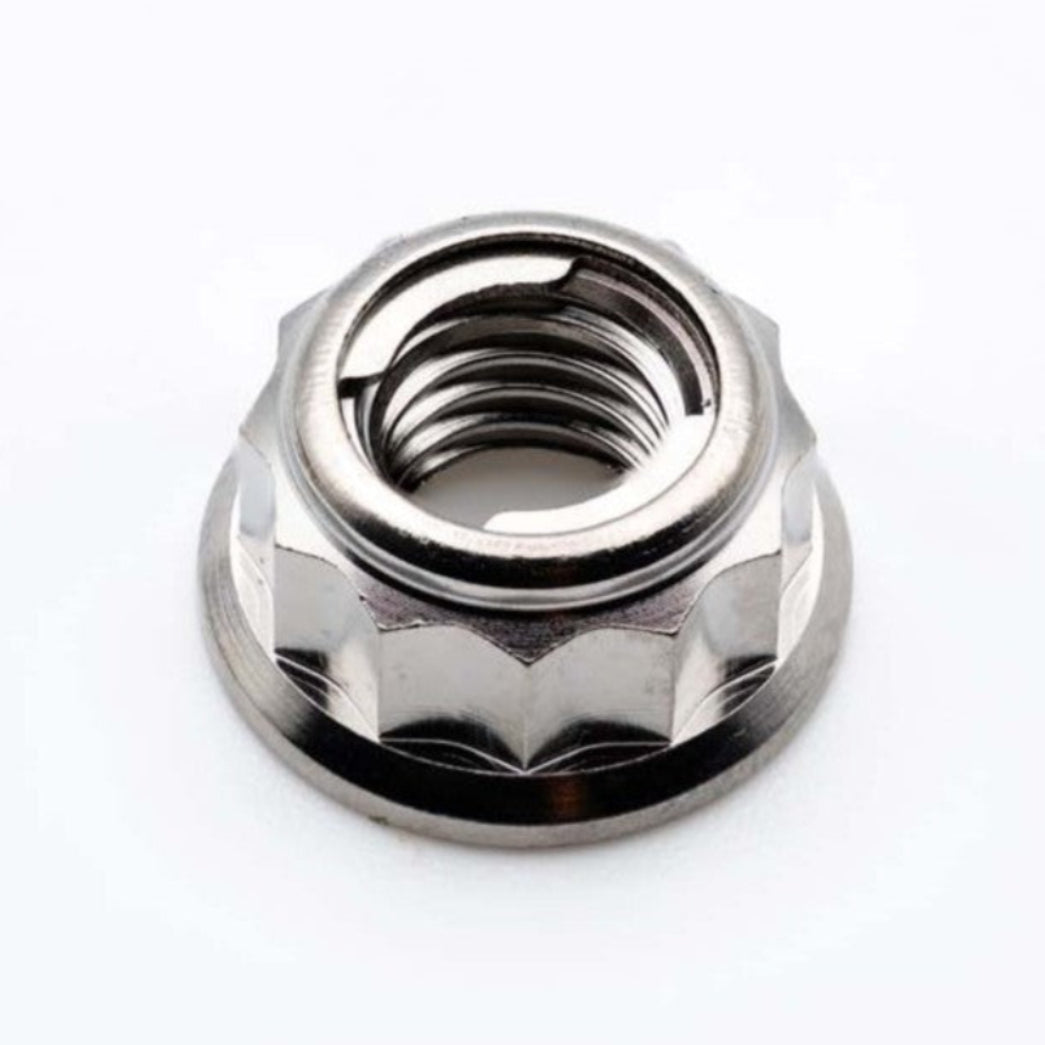 Titanium Rear Sprocket Nut Bi-Hex Flange M8 x (1.25mm) Polished
