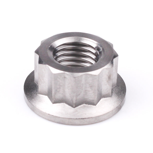 Titanium Rear Sprocket Nut Bi-Hex Flange M10 x (1.25mm) Polished