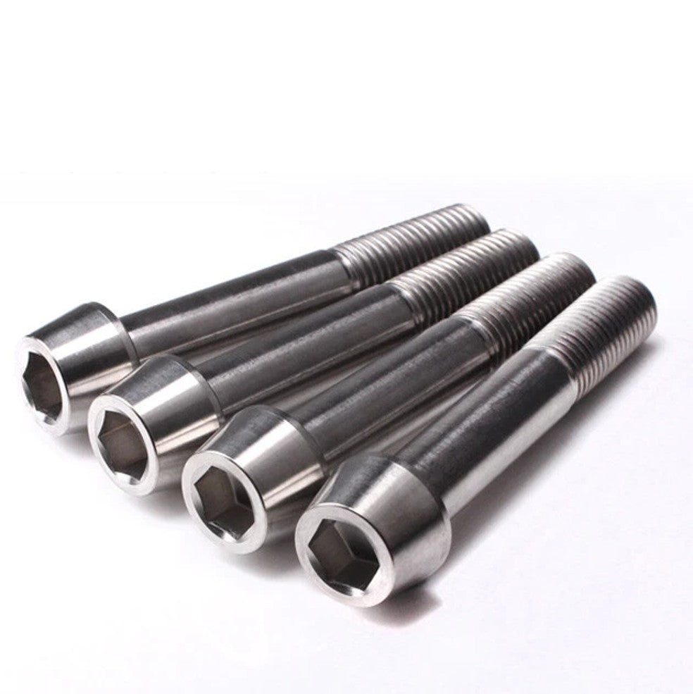 Titanium Front Brake Caliper Bolts Taper Head M10 (1.25) X 55mm Polished