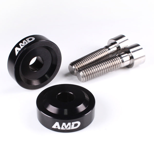 AMD Aprilia Tuono V4R 1000, V4 1100 RR + Factory, V4 1100 Factory 2021> Bar Risers +10mm Black - Titanium Bolts