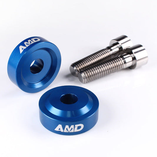 AMD Aprilia Tuono V4R 1000, V4 1100 RR + Factory, V4 1100 Factory 2021> Bar Risers +10mm Blue - Titanium Bolts