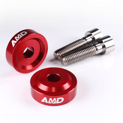 AMD Aprilia Tuono V4R 1000, V4 1100 RR + Factory, V4 1100 Factory 2021> Bar Risers +10mm Red - Titanium Bolts