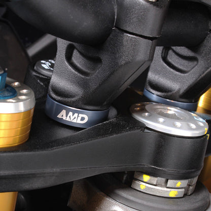 AMD Aprilia Tuono V4R 1000, V4 1100 RR + Factory, V4 1100 Factory 2021> Bar Risers +10mm Gunmetal Grey - Titanium Bolts