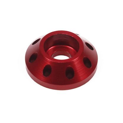 AMD M6 Aluminium Drilled Cone Washer 22mm OD / Red