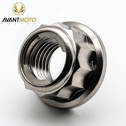 Titanium Rear Sprocket Nut Bi-Hex Flange M10 x (1.0mm) Polished