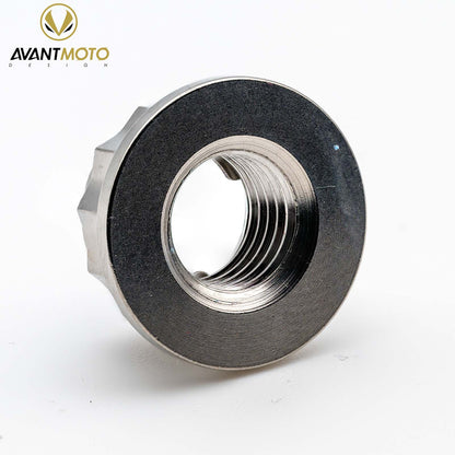 Titanium Rear Sprocket Nut Bi-Hex Flange M10 x (1.0mm) Polished