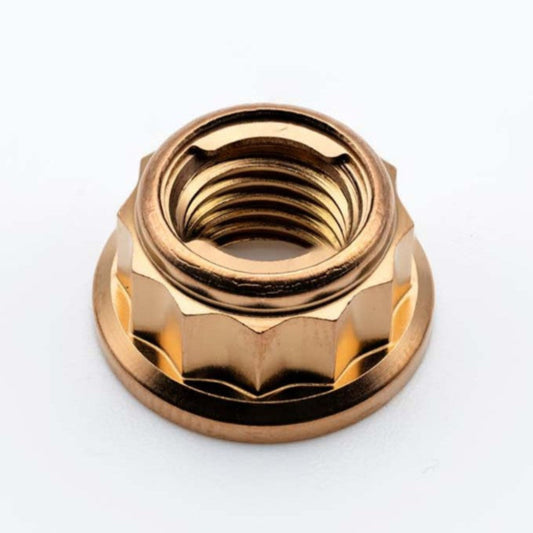 Titanium Rear Sprocket Nut Bi-Hex Flange M10 x (1.25mm) Bronze