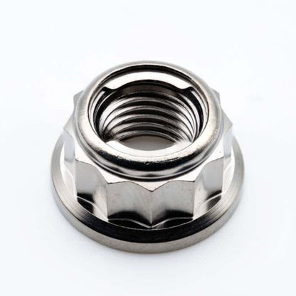 Titanium Rear Sprocket Nut Bi-Hex Flange M10 x (1.0mm) Polished
