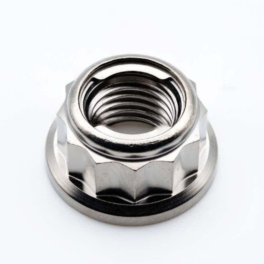 Titanium Rear Sprocket Nut Bi-Hex Flange M10 x (1.0mm) Polished