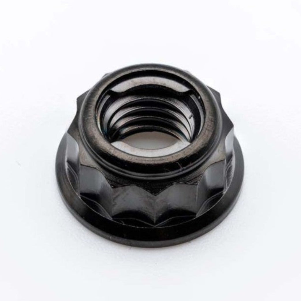 Titanium Rear Sprocket Nut Bi-Hex Flange M8 x (1.25mm) Black