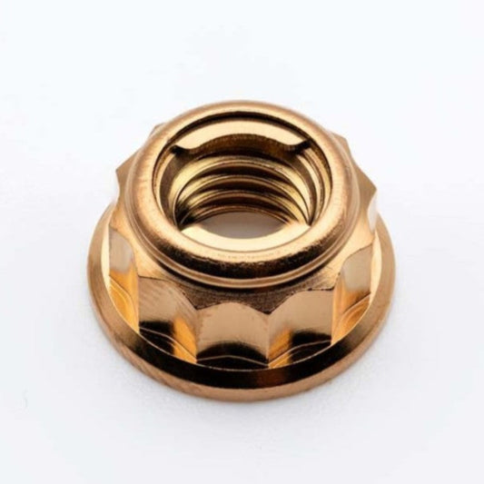 Titanium Rear Sprocket Nut Bi-Hex Flange M8 x (1.25mm) Bronze