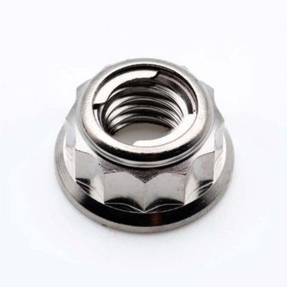 Titanium Rear Sprocket Nut Bi-Hex Flange M8 x (1.25mm) Polished