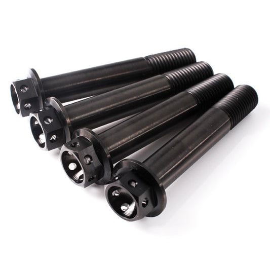 Titanium Front Brake Caliper Bolt Kit Race Spec Drilled M10 (1.25mm) x 60mm Black