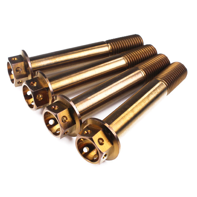 Titanium Front Brake Caliper Bolt Kit Race Spec Drilled M10 (1.25mm) x 70mm Bronze