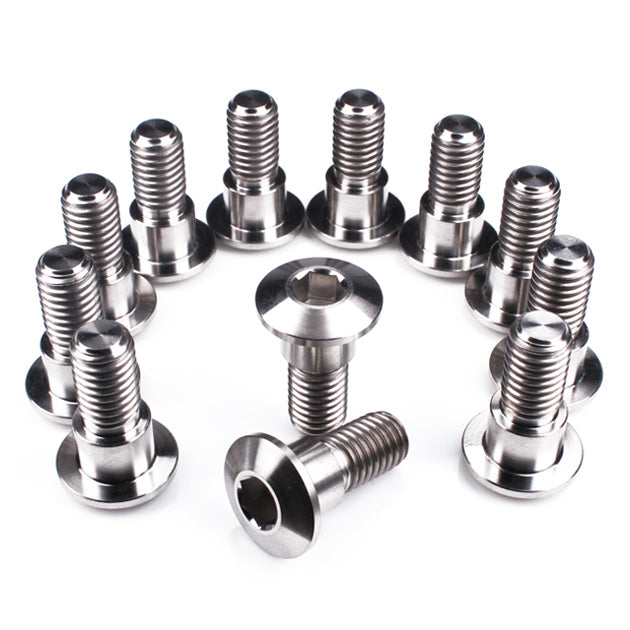 Suzuki Late Titanium Front Disc Bolts M8 (1.25mm) x 22mm Polished Qty x 12