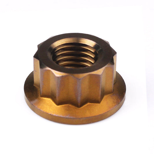 Titanium Rear Sprocket Nut Bi-Hex Flange M10 x (1.0mm) Bronze